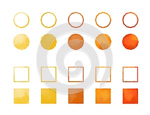ã€ orange /  circle / square ã€‘Hand painted watercolor frames, abstract watercolor background